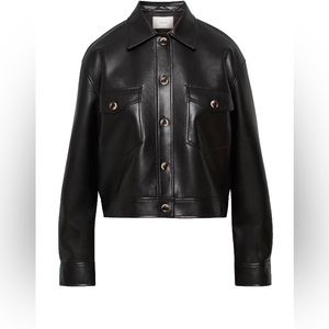 Aritzia Wilfred Autumn Shirt Jacket Vegan Leather black size 2XS